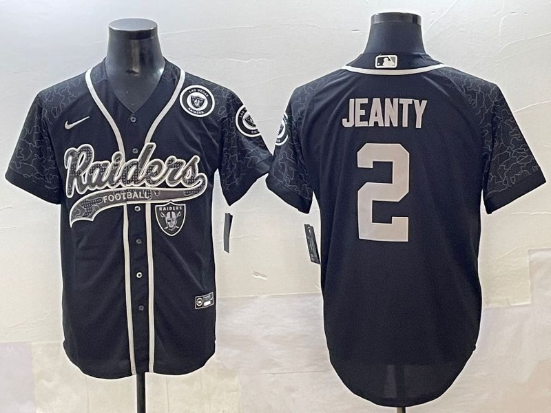 Men 2025 Oakland Raiders #2 Jeanty Black Joint Name Nike Limited NFL Jersey style 11